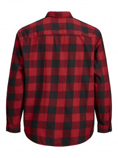 Jack & Jones Gingham Shirt L/S Brick Red - Camicie - Camicie Taglie Forti Uomo