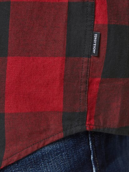 Jack & Jones Gingham Shirt L/S Brick Red - Camicie - Camicie Taglie Forti Uomo