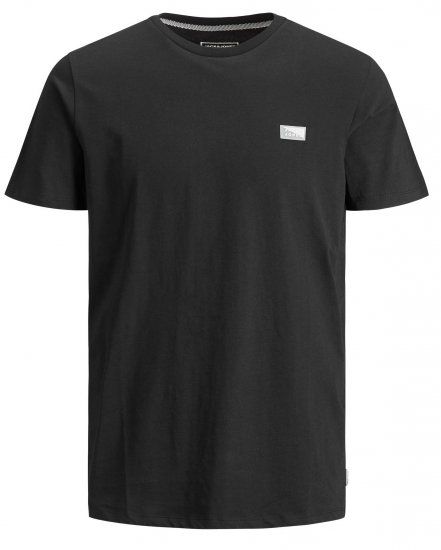 Jack & Jones Schultz Crew Neck T-Shirt Black - Magliette - Magliette Uomo Taglie Forti