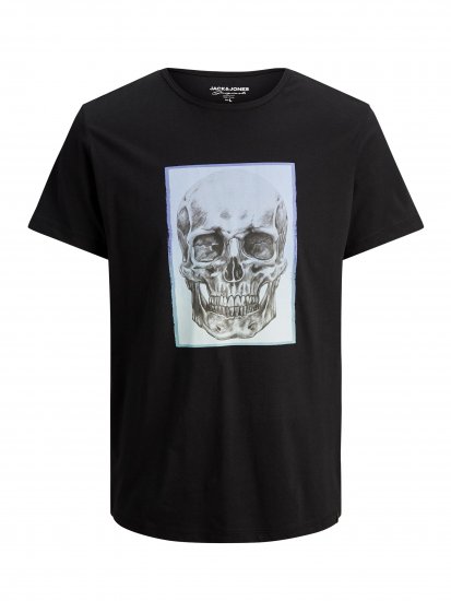Jack & Jones Gradskull T-Shirt Black - Magliette - Magliette Uomo Taglie Forti