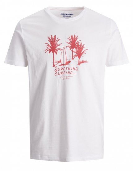 Jack & Jones Streams T-shirt White/Rose - Magliette - Magliette Uomo Taglie Forti