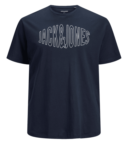 Jack & Jones Preston Crew Neck T-Shirt Navy - Magliette - Magliette Uomo Taglie Forti