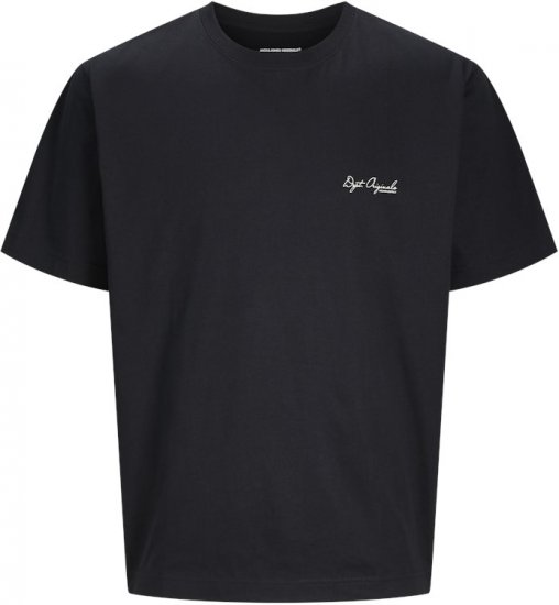 Jack & Jones Lington Back And Front Print Crew Neck T-Shirt Black - Magliette - Magliette Uomo Taglie Forti