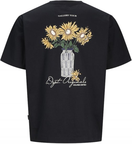 Jack & Jones Lington Back And Front Print Crew Neck T-Shirt Black - Magliette - Magliette Uomo Taglie Forti