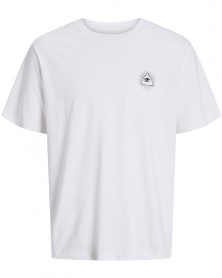 Jack & Jones Jackie Crew Neck T-Shirt White - Magliette - Magliette Uomo Taglie Forti