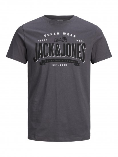 Jack & Jones JJELOGO TEE Gray - Magliette - Magliette Uomo Taglie Forti