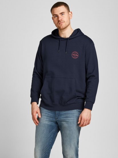 Jack & Jones JJESHARK SWEAT Hoodie Navy - Felpe & felpe con cappuccio - Felpe & Felpe con Cappuccio Uomo Taglie Forti
