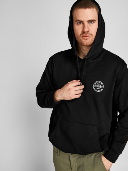 Jack & Jones JJESHARK SWEAT Hoodie Black - Felpe & felpe con cappuccio - Felpe & Felpe con Cappuccio Uomo Taglie Forti