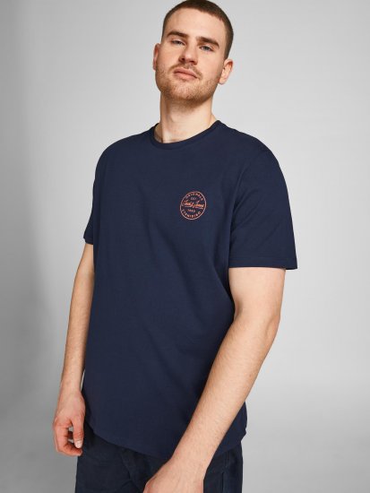 Jack & Jones JJESHARK TEE Navy - Magliette - Magliette Uomo Taglie Forti