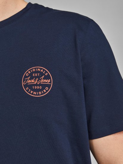 Jack & Jones JJESHARK TEE Navy - Magliette - Magliette Uomo Taglie Forti