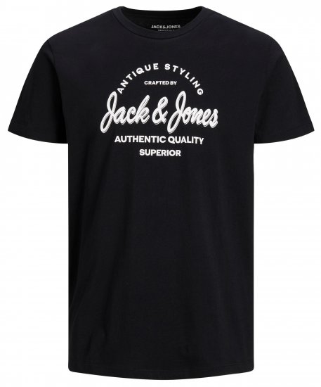 Jack & Jones JJERAFA TEE Black - Magliette - Magliette Uomo Taglie Forti