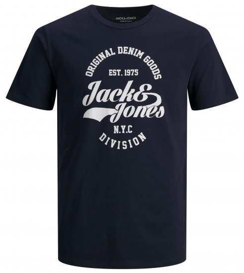 Jack & Jones JJERAFA TEE Navy - Magliette - Magliette Uomo Taglie Forti