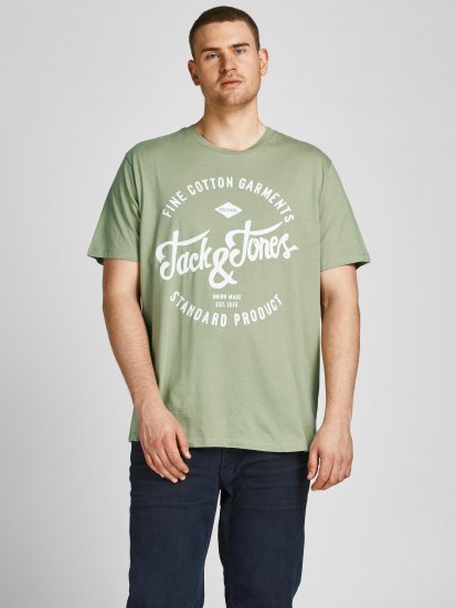 Jack & Jones JJERAFA TEE Light Green - Magliette - Magliette Uomo Taglie Forti