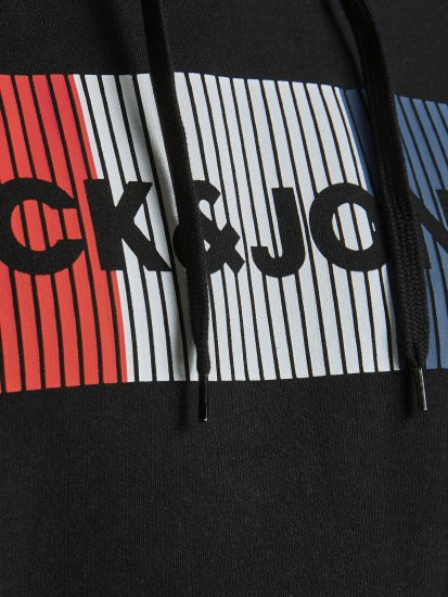 Jack & Jones CORP LOGO Hoodie Black - Felpe & felpe con cappuccio - Felpe & Felpe con Cappuccio Uomo Taglie Forti