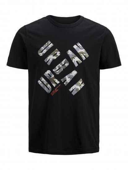 Jack & Jones JCOSTREET TEE Black - Magliette - Magliette Uomo Taglie Forti