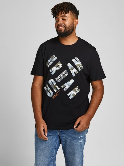 Jack & Jones JCOSTREET TEE Black - Magliette - Magliette Uomo Taglie Forti