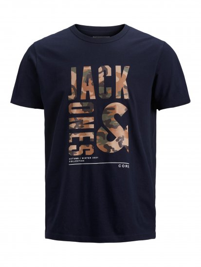 Jack & Jones JCOSTREET TEE Navy - Magliette - Magliette Uomo Taglie Forti