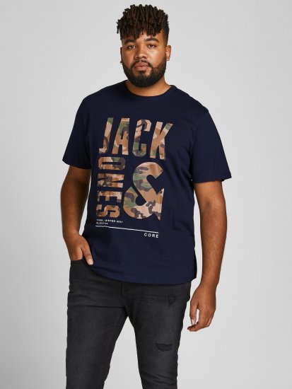 Jack & Jones JCOSTREET TEE Navy - Magliette - Magliette Uomo Taglie Forti