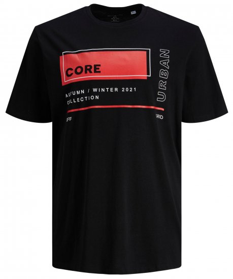 Jack & Jones JCOBOOSTER TEE Black - Magliette - Magliette Uomo Taglie Forti