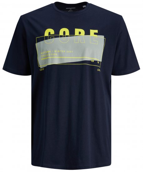 Jack & Jones JCOBOOSTER TEE Navy - Magliette - Magliette Uomo Taglie Forti