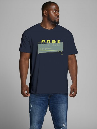 Jack & Jones JCOBOOSTER TEE Navy - Magliette - Magliette Uomo Taglie Forti