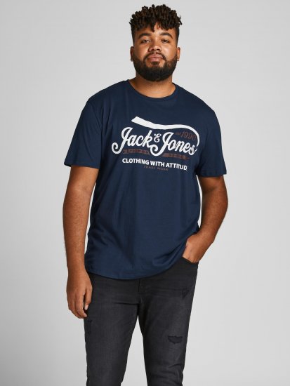 Jack & Jones JPRBLUBOOSTER TEE Navy - Magliette - Magliette Uomo Taglie Forti