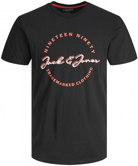 Jack & Jones JJSTAMP TEE Black - Magliette - Magliette Uomo Taglie Forti
