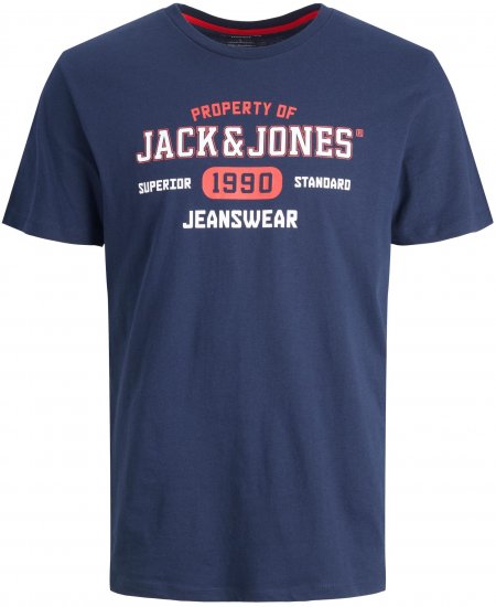 Jack & Jones JJSTAMP TEE Navy - Magliette - Magliette Uomo Taglie Forti