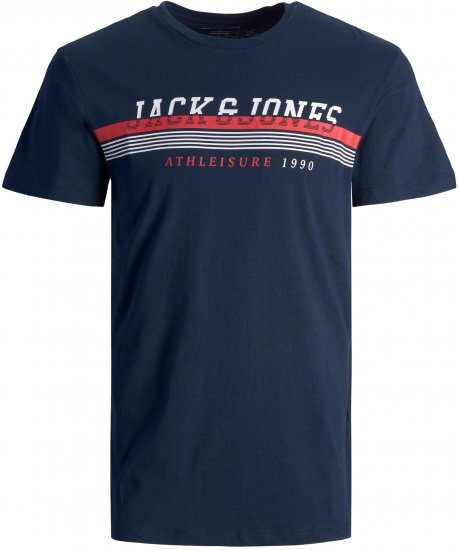 Jack & Jones JJIRON TEE Navy - Magliette - Magliette Uomo Taglie Forti