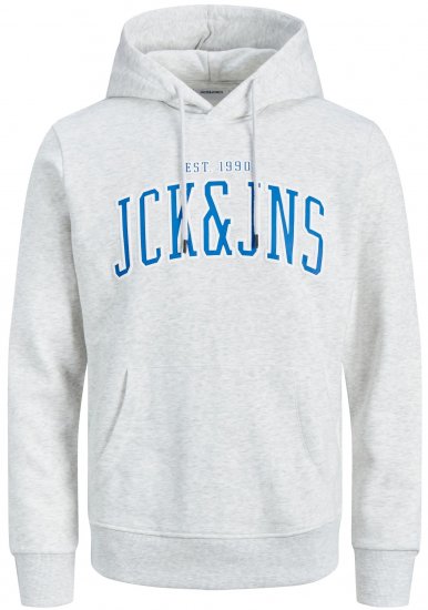 Jack & Jones JJCEMB Hoodie White - Felpe & felpe con cappuccio - Felpe & Felpe con Cappuccio Uomo Taglie Forti