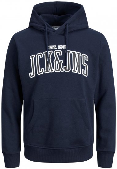 Jack & Jones JJCEMB Hoodie Navy - Felpe & felpe con cappuccio - Felpe & Felpe con Cappuccio Uomo Taglie Forti