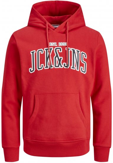 Jack & Jones JJCEMB Hoodie Red - Felpe & felpe con cappuccio - Felpe & Felpe con Cappuccio Uomo Taglie Forti
