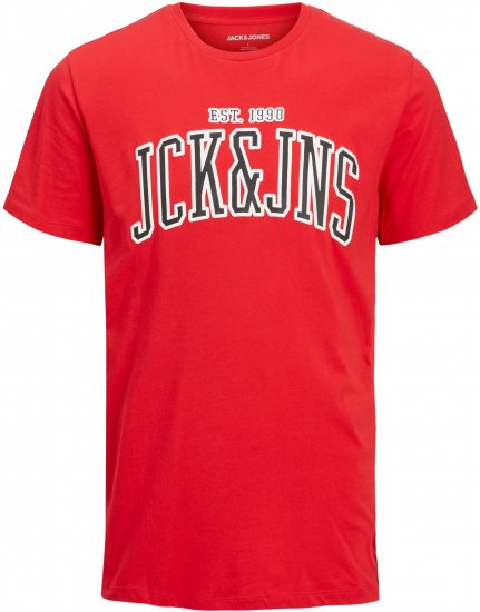 Jack & Jones JJCEMB TEE Red - Magliette - Magliette Uomo Taglie Forti