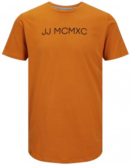 Jack & Jones JJHUGO FLOCK TEE Orange - Magliette - Magliette Uomo Taglie Forti