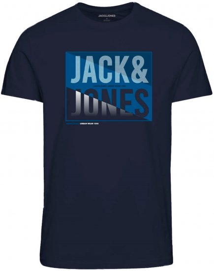 Jack & Jones JJSCOTT TEE Navy - Magliette - Magliette Uomo Taglie Forti