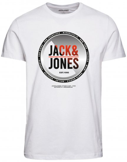 Jack & Jones JJSCOTT TEE White - Magliette - Magliette Uomo Taglie Forti
