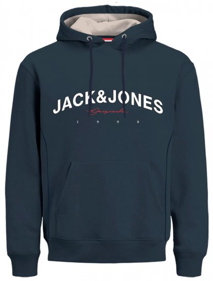 Jack & Jones JORFRIDAY Hoodie Navy - Felpe & felpe con cappuccio - Felpe & Felpe con Cappuccio Uomo Taglie Forti