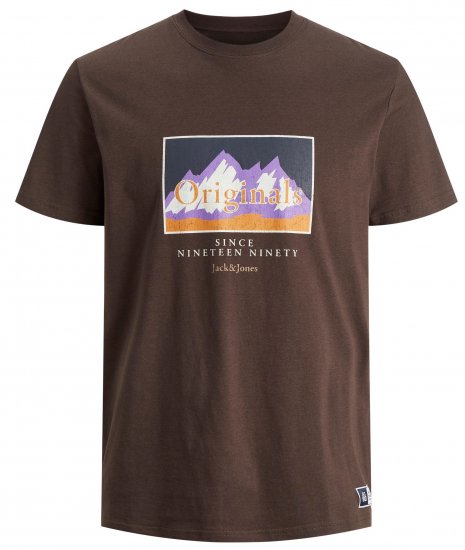 Jack & Jones JORWOODLANDGRAPHIC T-Shirt Seal Brown - Magliette - Magliette Uomo Taglie Forti