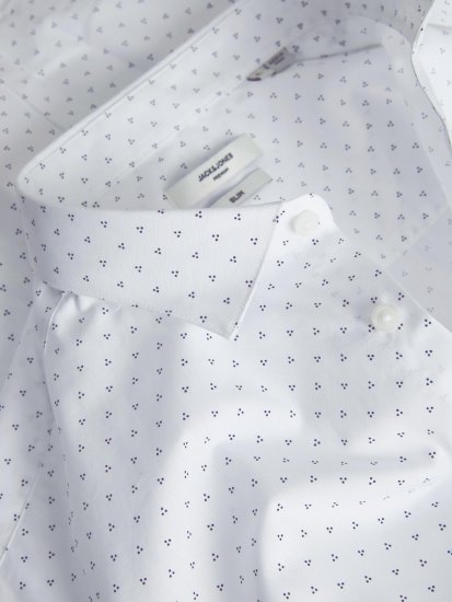 Jack & Jones JPRBLACARDIFF Print Shirt LS White - Camicie - Camicie Taglie Forti Uomo
