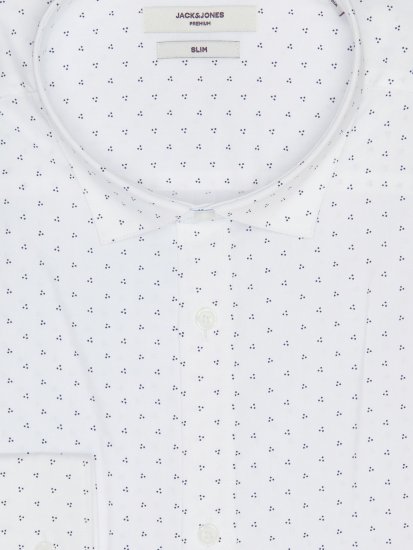 Jack & Jones JPRBLACARDIFF Print Shirt LS White - Camicie - Camicie Taglie Forti Uomo
