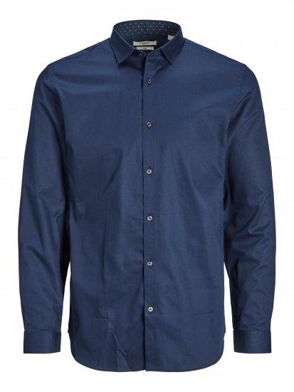 Jack & Jones JPRBLACARDIFF CONTRAST Shirt LS Navy - Camicie - Camicie Taglie Forti Uomo
