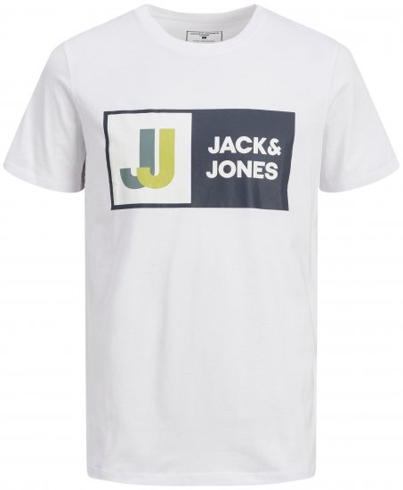 Jack & Jones JCOLOGAN TEE White - Magliette - Magliette Uomo Taglie Forti