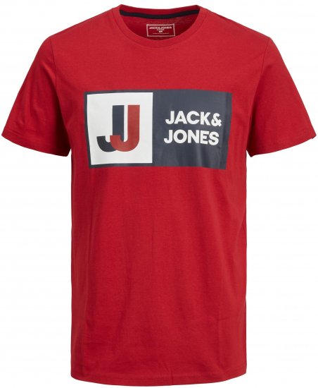 Jack & Jones JCOLOGAN TEE Red - Magliette - Magliette Uomo Taglie Forti