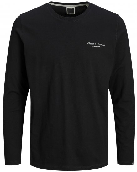 Jack & Jones JCOBERG Long sleeve T-shirt Black - Magliette - Magliette Uomo Taglie Forti