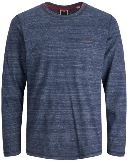 Jack & Jones JCOBERG Long sleeve T-shirt Navy - Magliette - Magliette Uomo Taglie Forti
