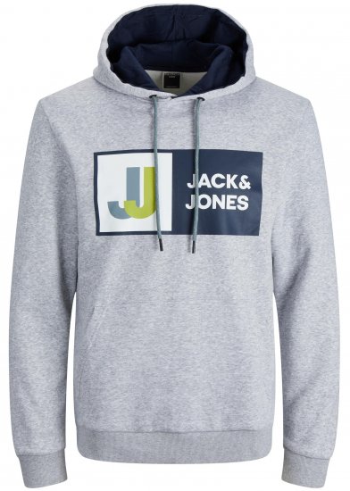 Jack & Jones JCOLOGAN Hoodie Grey - Felpe & felpe con cappuccio - Felpe & Felpe con Cappuccio Uomo Taglie Forti