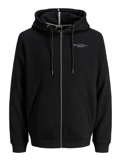 Jack & Jones JCOBERG SWEAT ZIP Hoodie Black - Felpe & felpe con cappuccio - Felpe & Felpe con Cappuccio Uomo Taglie Forti