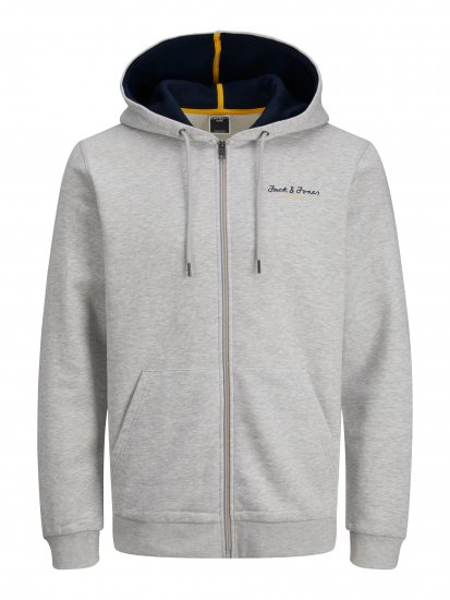 Jack & Jones JCOBERG SWEAT ZIP Hoodie Grey Melange - Felpe & felpe con cappuccio - Felpe & Felpe con Cappuccio Uomo Taglie Forti