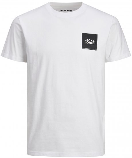 Jack & Jones JJLOCK TEE White - Magliette - Magliette Uomo Taglie Forti