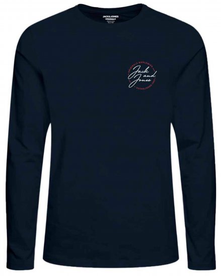 Jack & Jones JORJERRYS TEE LS Navy - Magliette - Magliette Uomo Taglie Forti